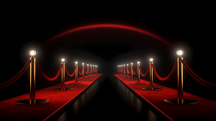 Red carpet staircase background, VIP entrance, night awards ceremony