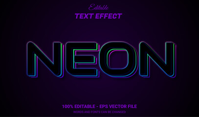 Wall Mural - neon editable text effect