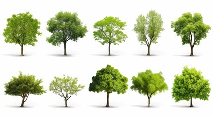 Wall Mural - Collection Tree isolated on a white background