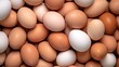 A pile of various colors of fresh eggs. generative AI