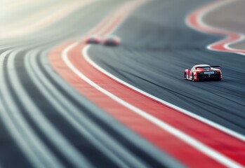 Speed and precision: action-packed footage of a racing car going through a tight turn on a professional race track