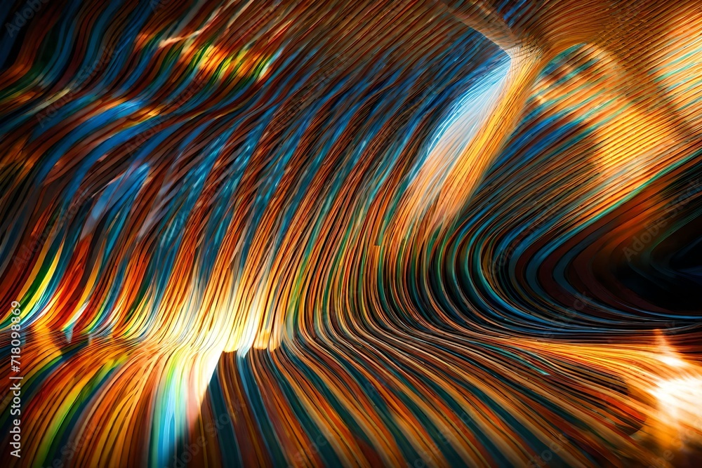 Wavy light beams refracted through a prism Stock Illustration | Adobe Stock