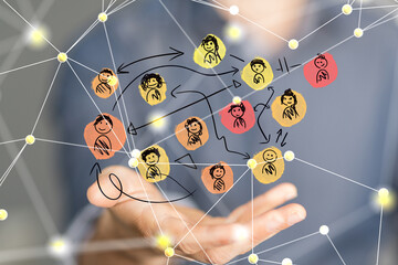 group of people talking in social network.