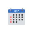 © sljubisa - Calendar July icon isolated on transparent background