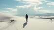 Walking Alone, Finding Peace in Silent Sands, generative ai