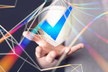 Fototapete - Cybersecurity of digital network systems with computer security enginee