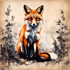 Fox painting