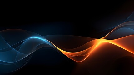 Neon orange, and blue motion waving texture with glowing, cyber, and technology digital wave background concept. Futuristic tech. Generative AI.