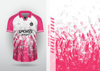 Wall Mural - Background sublimation outdoor sports jersey football jersey futsal jersey running jersey racing exercise, brush pattern, faded pink and white.