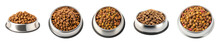 Collection Set Of Pet Food Bowl Isolated On Transparent Or White Background, Png