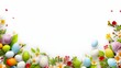 Beautiful easter card with isolated white background and copy space  -  Format 16:9