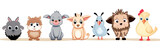 Fototapeta Pokój dzieciecy - Cute farm animals clip art
