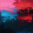 Abstract background with a gradient of red, pink, blue, and black showcasing an artistic and textured color blend.