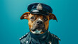 Loyal Police Dog in Uniform