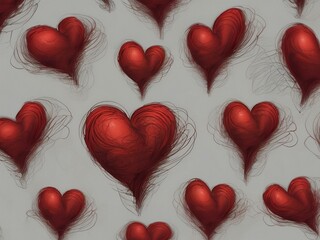 St. Valentine's days hearts on a grey background