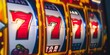 Slot machine shows jackpot Three Sevens Generative AI