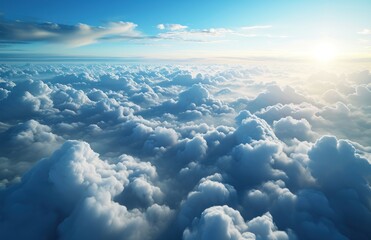 Canvas Print -  the sun shines through the clouds in the sky as seen from the window of a plane on the way to the airport in the united states of the united states.