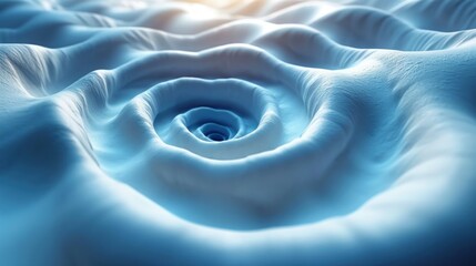 Wall Mural -  a computer generated image of a spiral in the middle of a body of water with a bright light shining on the top part of the image and bottom half of the image.