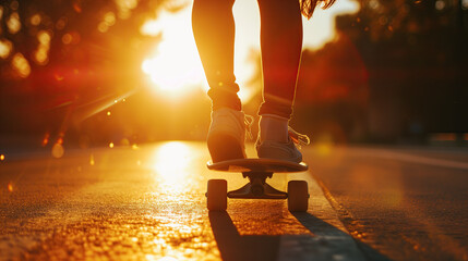 Sticker - silhouette of a skater - closeup on the skateboard