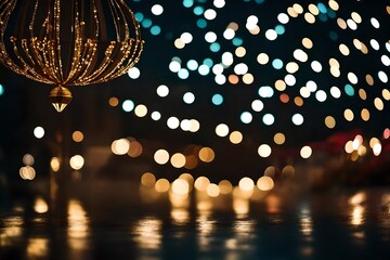 Canvas Print - christmas lights in the night