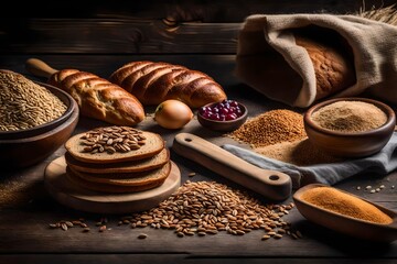 Wall Mural - bread and coffee