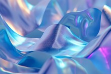 Holographic Abstract 3D Shapes In Blue Tones