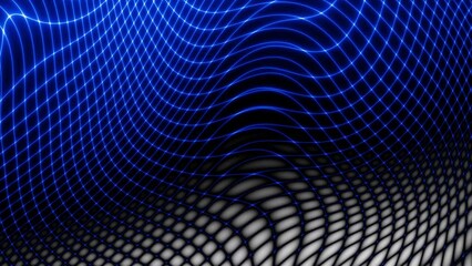 Poster - Technology digital wave background concept. Beautiful motion waving neon lines. Cyber or technology background.