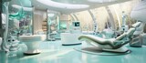 Fototapeta  - A glimpse into the future of healthcare with a hospital room interior that blends modernity and functionality.