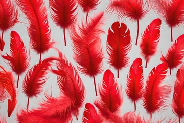 Canvas Print - red feathers background