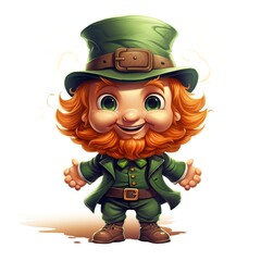 Wall Mural -  Friendly Leprechaun Mascot with Welcoming Arms -  St patrick's day