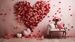 Design a romantic Valentine's Day backdrop using warm hues and heartwarming elements. Great for cards, social media, or adding a touch of love to festive decorations