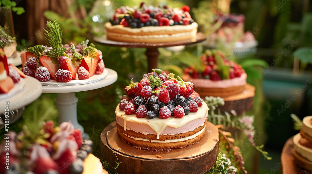 Fancy Sweets Names Elegant desserts of very high quality, decorated with flowers, unusual ...