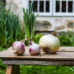 Wall Mural - garlic and onion