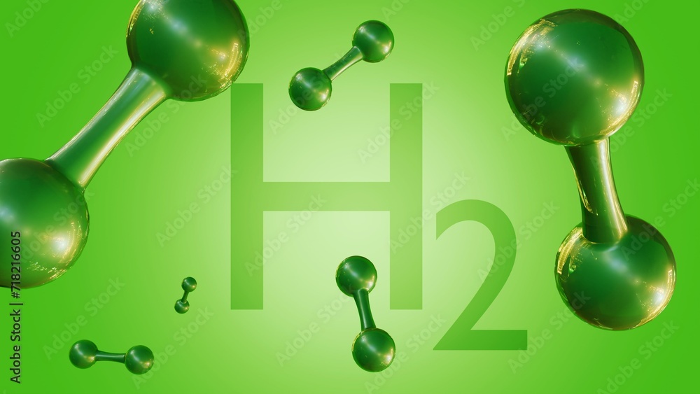 3d rendering of green hydrogen also known as renewable hydrogen. Green ...