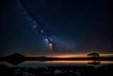 Fototapeta Kosmos - As darkness took hold, the sky transformed into a canvas of stars, sparkling against the inky backdrop