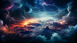 Fototapeta Uliczki - Ethereal Dreamscape: Colorful Nebula in Starry Universe