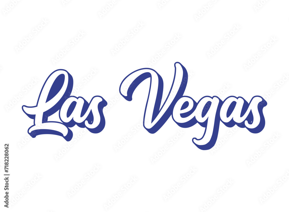 Handwritten words Las Vegas . 3D vintage, retro lettering for poster, sticker, flyer, header, card, clothing