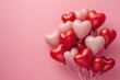 © Ева Поликарпова - A bunch of red and white heart shaped balloons. Perfect for Valentine's Day decorations or romantic celebrations