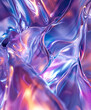 © Ljuba3dArt - Textile fabric neon colors change with viewing or illumination geometry, futuristic purple, pink background. Minimal flat lay love iridescent concept.