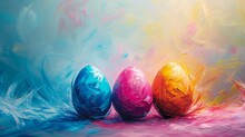 Colorful Abstract Easter Eggs AI Generated