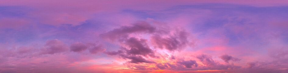 Wall Mural - 360 vr 2:1 equirectangular dramatic sunset sky background overlay. ideal for 360 vr sky replacement.