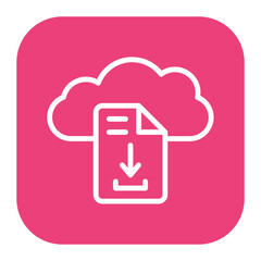 Canvas Print - Download File on Cloud Icon of Work from Home iconset.