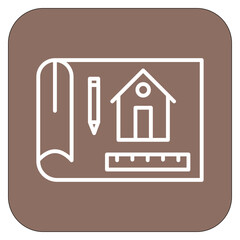 Poster - House Plan Icon of Real Estate iconset.