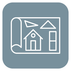 Wall Mural - House Plan Icon of Real Estate iconset.