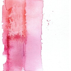 Wall Mural - Pink textures painted watercolor on white background