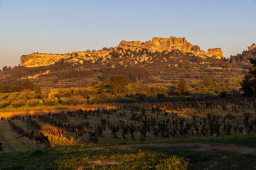 Canvas Print - Medieval castle and village, Les Baux-de-Provence, Alpilles mountains, Provence, France