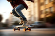 Skater. A dynamic blur captures a skateboarder mid-ollie, the energy of lost youth and freedom echoing in every line and shadow