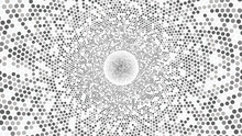 Silver Dotted Circle Halftone Pattern Isolated On Transparent Background.
