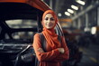 © dobok - arabian worker woman portrait in a car factory
