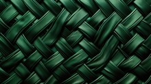 A Close Up View Of A Green Woven Material With A Diagonal Weave Pattern In The Center Of The Image, As Well As A Diagonal Pattern In The Center Of The Center Of The Image.